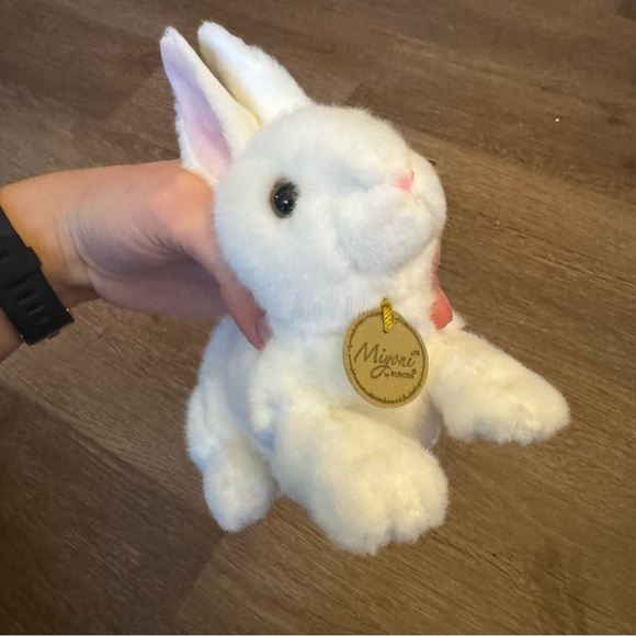 Aurora Small American White Rabbit Miyoni Realistic Stuffed Animal White 8" - Picture 5 of 6